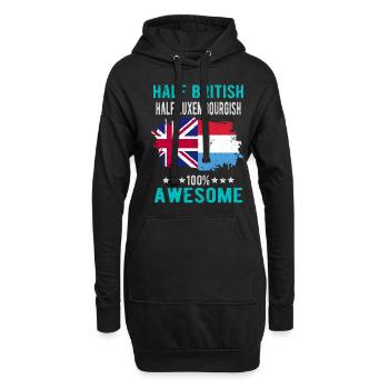 Moitié britannique moitié luxembourgeois - Sweat-shirt à capuche long Femme - noir - Devant