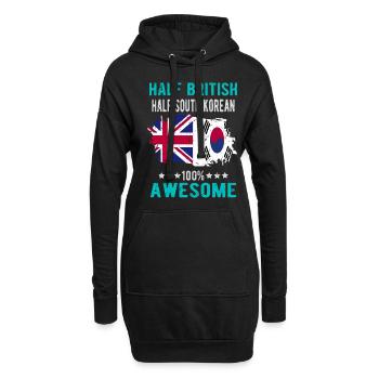 Moitié Britannique moitié Sud-Coréens - Sweat-shirt à capuche long Femme - noir - Devant