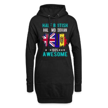 Halb Brite Halb Moldawier - Hoodie-Kleid - Schwarz - Vorne