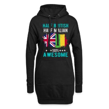 Half British Half Malians - Hoodie Dress - black - Front