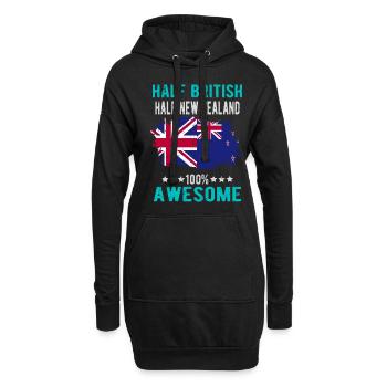 Moitié britannique moitié néo-zélandais - Sweat-shirt à capuche long Femme - noir - Devant