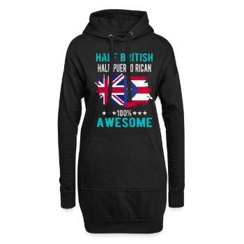 Moitié britannique moitié portoricain - Sweat-shirt à capuche long Femme - noir - Devant