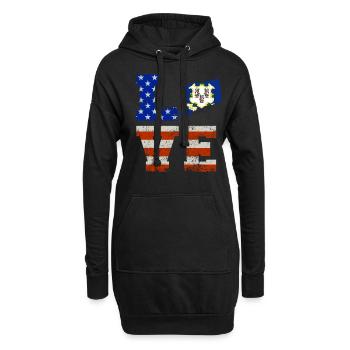 Liebes connecticut geschenk - Hoodie-Kleid - Schwarz - Vorne