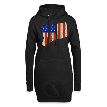 Connecticut-staat Usa flaggen geschenk - Hoodie-Kleid - Schwarz - Vorne