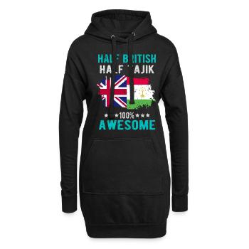 Halb Brite Halb Tadschiken - Hoodie-Kleid - Schwarz - Vorne
