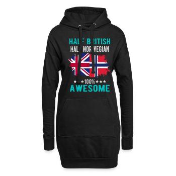 Halb Brite Halb Norweger - Hoodie-Kleid - Schwarz - Vorne