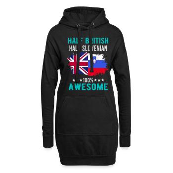 Halb Brite Halb Slowenier - Hoodie-Kleid - Schwarz - Vorne