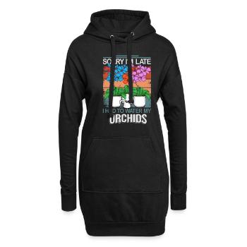 Orchidee Geschenk Frauen Blumen Gärtner Floristin - Hoodie-Kleid - Schwarz - Vorne