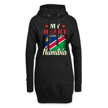Namibia - Hoodie-Kleid - Schwarz - Vorne