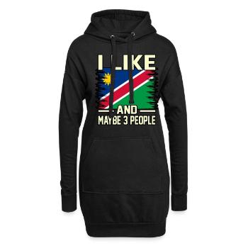 Namibia - Hoodie-Kleid - Schwarz - Vorne