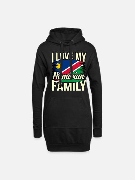 Namibia - Hoodie-Kleid - Schwarz