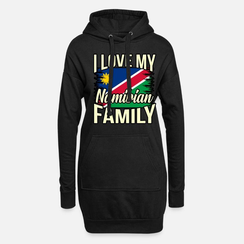 Namibia - Hoodie-Kleid - Schwarz