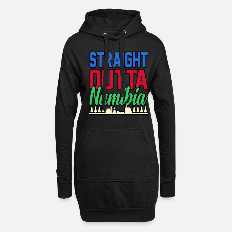 Namibia - Hoodie-Kleid - Schwarz