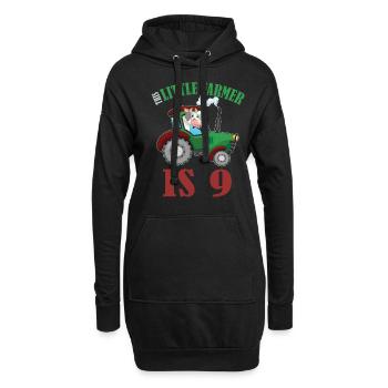 Birth Born Age 9 Years Old Farmer Cow Tractor - Hoodie-Kleid - Schwarz - Vorne