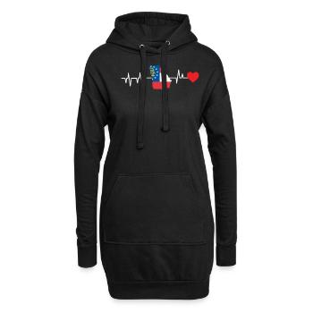 Cadeau de battement de cœur de Géorgie - Sweat-shirt à capuche long Femme - noir - Devant