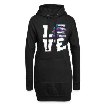Lesen - Hoodie-Kleid - Schwarz - Vorne