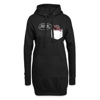 Maulwurf Pocket Lustig Sprichwort - Hoodie-Kleid - Schwarz - Vorne