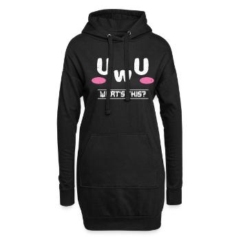 What Is UwU Face Vaporwave Anime Aesthetic Otaku - Hoodie-Kleid - Schwarz - Vorne