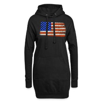 Kansas Home Usa Flag Cadeau - Sweat-shirt à capuche long Femme - noir - Devant