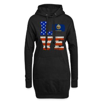 Liebe Kansas geschenk - Hoodie-Kleid - Schwarz - Vorne