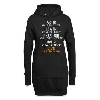 Travailler pendant qu’ils dorment En disant le succès de l’entrepreneur - Sweat-shirt à capuche long Femme - noir - Devant