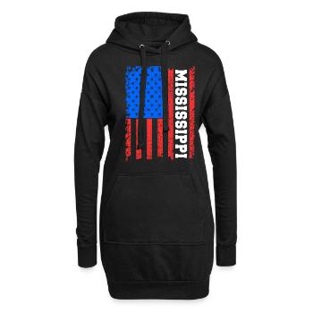Drapeaux cadeau Mississippis Usa - Sweat-shirt à capuche long Femme - noir - Devant