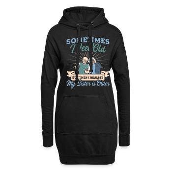 Personnes âgées Grand-père sarcastique - Sweat-shirt à capuche long Femme - noir - Devant