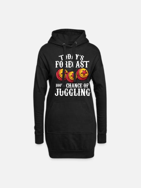Jonglieren - Hoodie-Kleid - Schwarz
