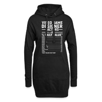Video Game Designer - Hoodie-Kleid - Schwarz - Vorne