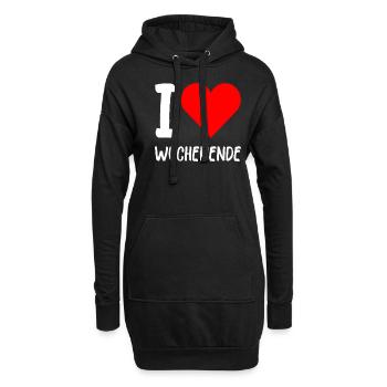 I Love Wochenende Wochenend Liebe Endlich Freitag - Hoodie-Kleid - Schwarz - Vorne