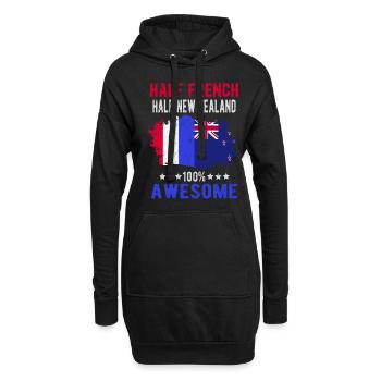 Moitié Français moitié Néo-Zélandais - Sweat-shirt à capuche long Femme - noir - Devant