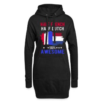 Halb Franzose Halb Niederländer - Hoodie-Kleid - Schwarz - Vorne