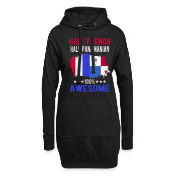 Halb Franzose Halb Panamese - Hoodie-Kleid - Schwarz - Vorne