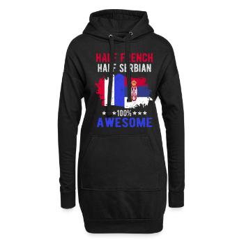 Moitié Français moitié serbe - Sweat-shirt à capuche long Femme - noir - Devant