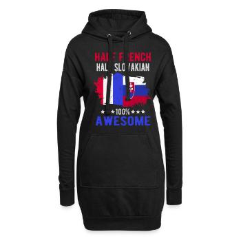 Halb Franzose Halb Slowake - Hoodie-Kleid - Schwarz - Vorne