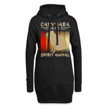 Capybara Wasserschwein Capybaras - Sweat-shirt à capuche long Femme - noir - Devant