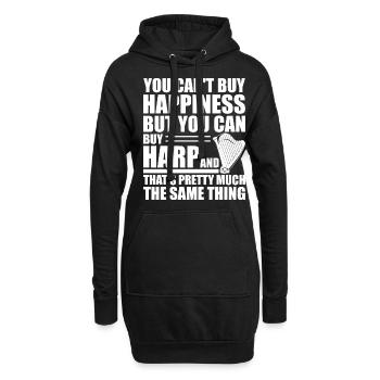 Harfe Musiker Harfenspielerin - Hoodie-Kleid - Schwarz - Vorne