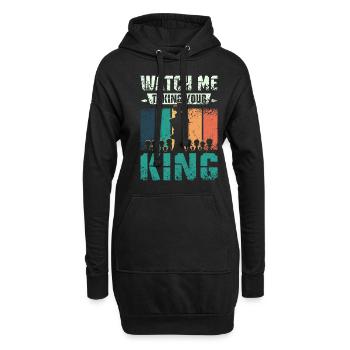 Prendre votre roi aux échecs - Sweat-shirt à capuche long Femme - noir - Devant