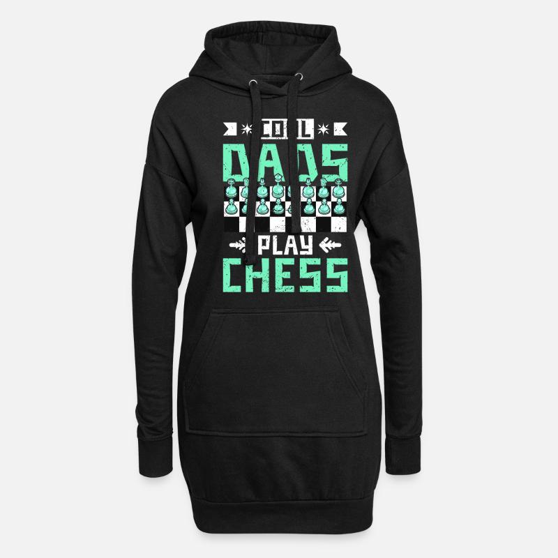 cool dads play chess - Hoodie-Kleid - Schwarz