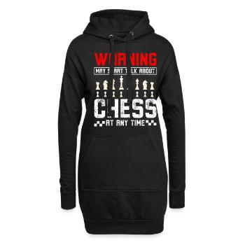 Peut commencer à parler d'échecs - Sweat-shirt à capuche long Femme - noir - Devant