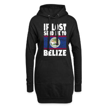 Belize Flagge Spruch - Hoodie-Kleid - Schwarz - Vorne