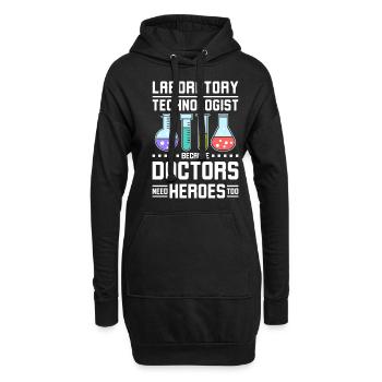 Les médecins technologues de laboratoire ont aussi besoin de héros - Sweat-shirt à capuche long Femme - noir - Devant