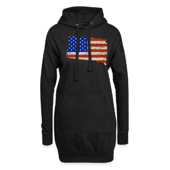 Dakota du Sud Home Usa drapeau cadeau - Sweat-shirt à capuche long Femme - noir - Devant