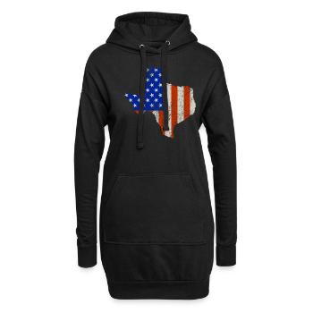 Texas Home Usa flaggen geschenk - Hoodie-Kleid - Schwarz - Vorne