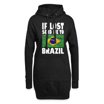 Brasilien Flagge Spruch - Hoodie-Kleid - Schwarz - Vorne