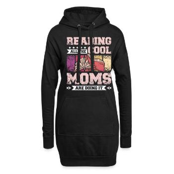 Maman mère lisant des livres - Sweat-shirt à capuche long Femme - noir - Devant