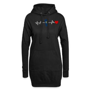 Cadeau de battement de cœur du Vermont - Sweat-shirt à capuche long Femme - noir - Devant