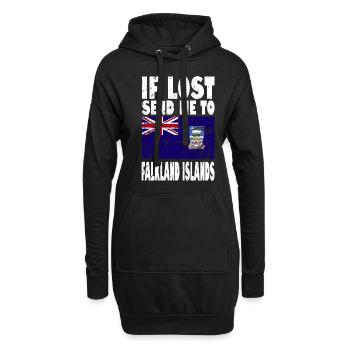 Falklandinseln Flagge Spruch - Hoodie-Kleid - Schwarz - Vorne
