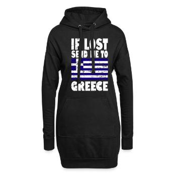 Drapeau de la Grèce - Sweat-shirt à capuche long Femme - noir - Devant