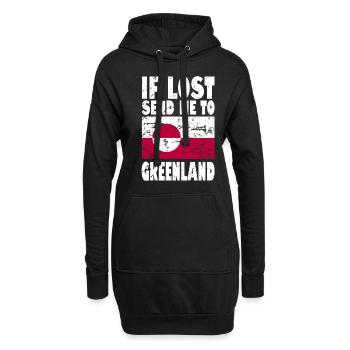 Drapeau du Groenland - Sweat-shirt à capuche long Femme - noir - Devant